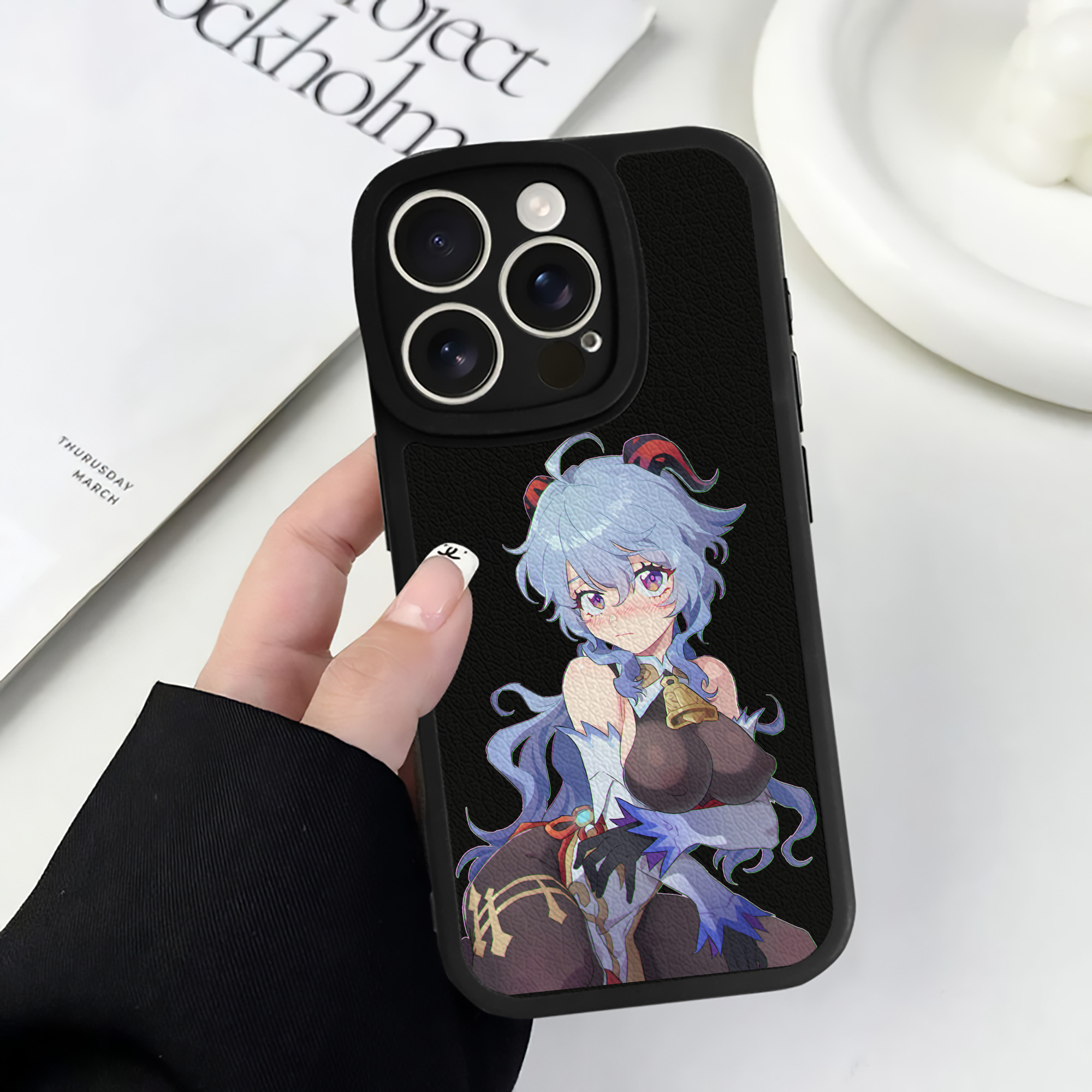 げんし神 甘雨 かんう genshin Ganyu 【iPhone 16シリーズ対応】シリコンスマホケース（レザー調） 材質：シリコン